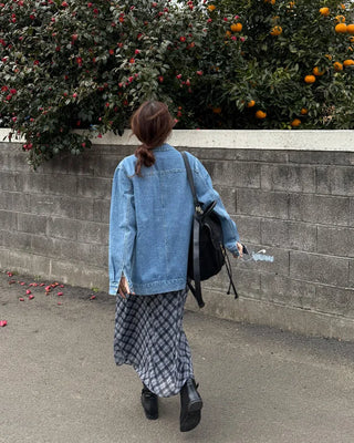 Denim pocket single jacket