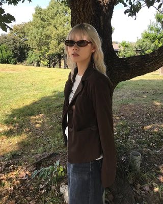 Corduroy short tailored jacket