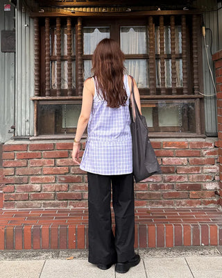 String Check Camisole Mini Dress