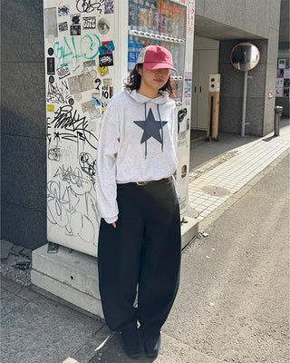 Loose-fit star hooded parka