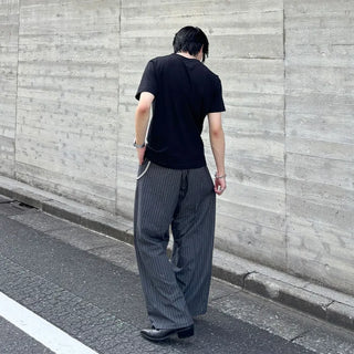 Striped wide slacks