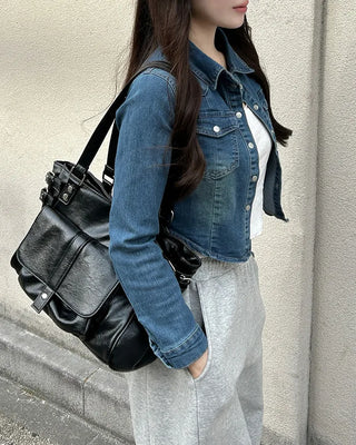 Square buckle shoulder bag