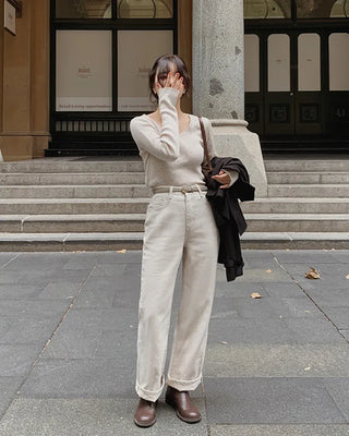 [Slenderizing effect] Bamboo soft rib knit