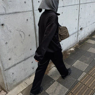 Corduroy half-zip pullover and pants set