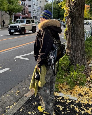 Raccoon fur hooded jacket