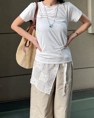 Pintuck Short-Sleeve T-Shirt