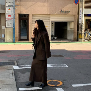 Wool long skirt