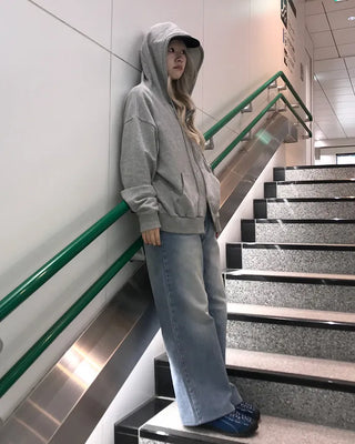 Asymmetrical zip-up hoodie