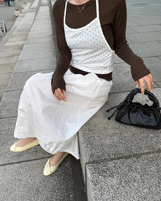 Balloon silhouette long skirt