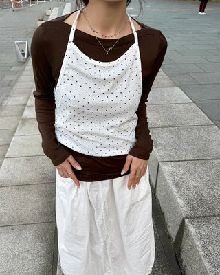 Boat neck long-sleeve top