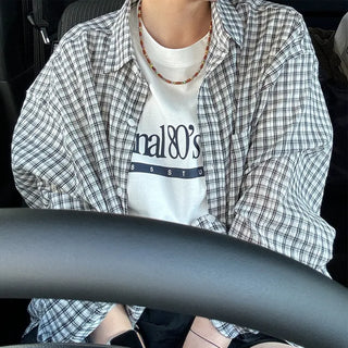 Checked sheer shirt