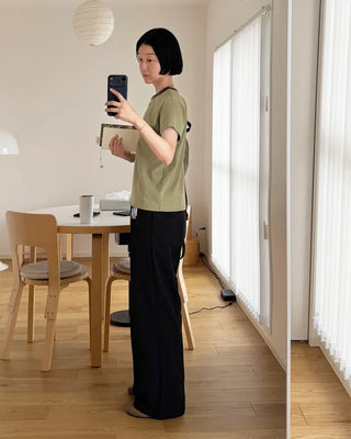 [1st Re-release] (ORIGINAL) Nylon Pintuck Wide Pants (black)