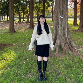Half-zip ribbed knit
