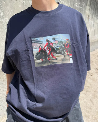 Biker short-sleeved T-shirt