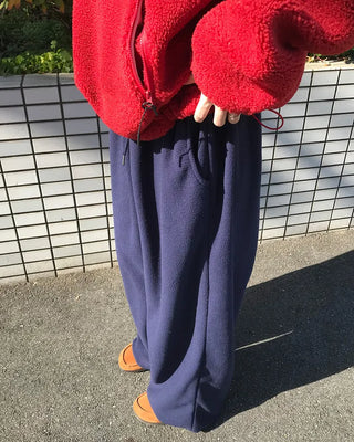 Waist String Fleece Jogger Pants