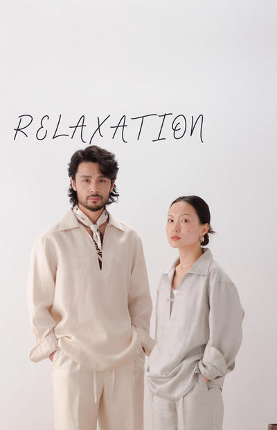 [CULTUM] Relaxed Deep V-neck Shirt