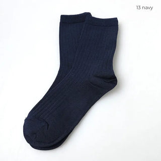 Cotton ribbed long socks