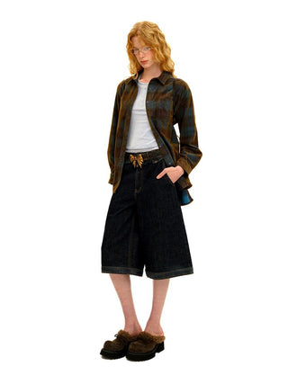 [Moromoro2] Frayed Waistband Wide Leg Jeans