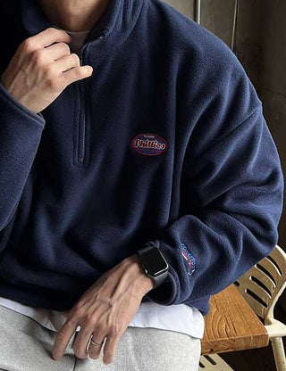 Philip Embroidered Soft Fleece Half-Zip (3 colors)