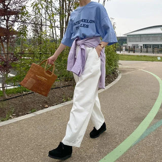 cotton balloon pants (white)