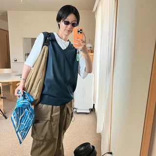 Linen knit vest