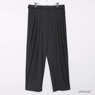 Belted wide slacks