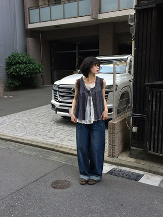 (~XL) Washed Wide Denim Pants