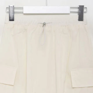 Side-shirred nylon skirt