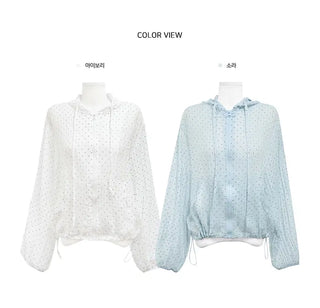 Dot Frill Hooded Jacket - 2 colors