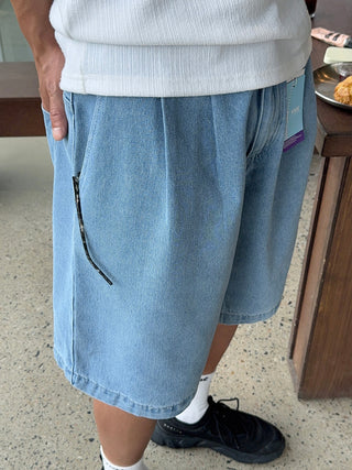 All Day Double-Tuck Half-Band Denim Shorts