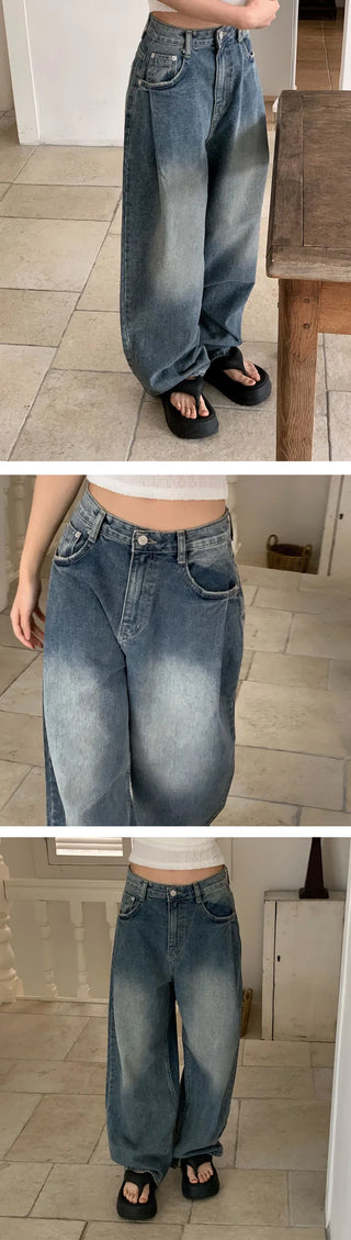 Vintage Weather Pintuck Faded Balloon Denim PT