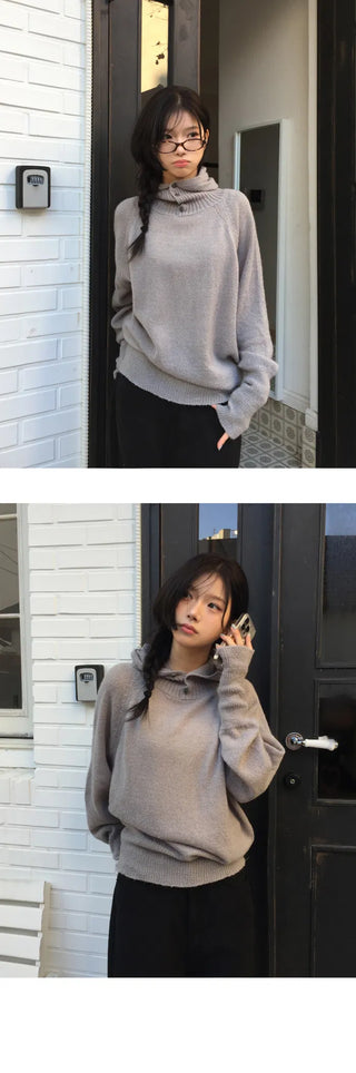 Balaclava Warmer High Neck Mohair Knitwear - 3 Colors