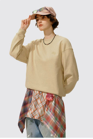[Monterest] Relaxed Fit Logo Embroidered Sweatshirt