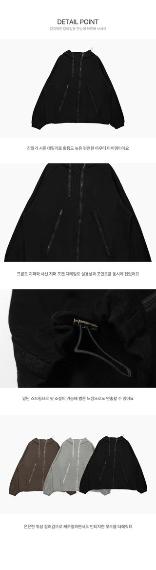Choku Two-Way Nightwear High-Neck Hooded Jacket - 3 Colors