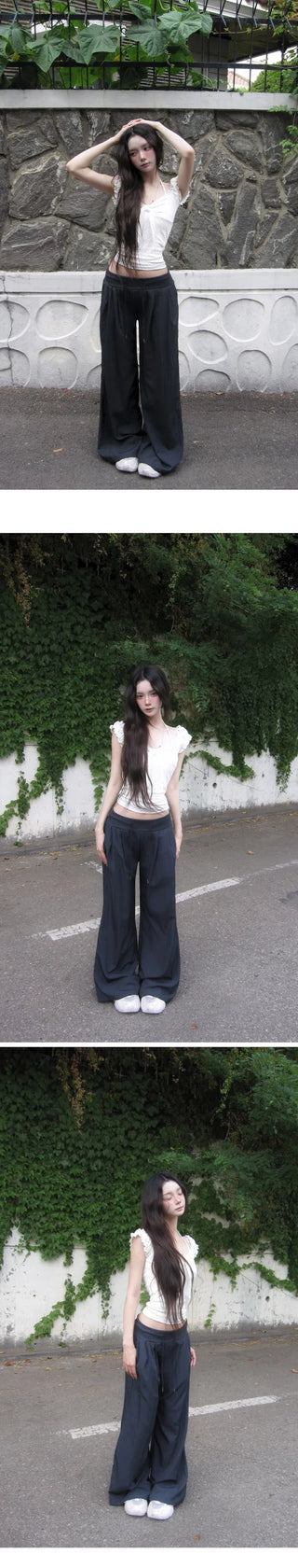 Special Feature/Summer Pants Perfect Fit Wide Pintuck Nylon Pants - 3 Colors