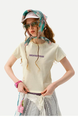 [Monterest] Slim Fit Logo Crewneck T-Shirt