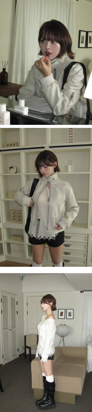Damage Off Long Ribbed Knitwear - 3 colors