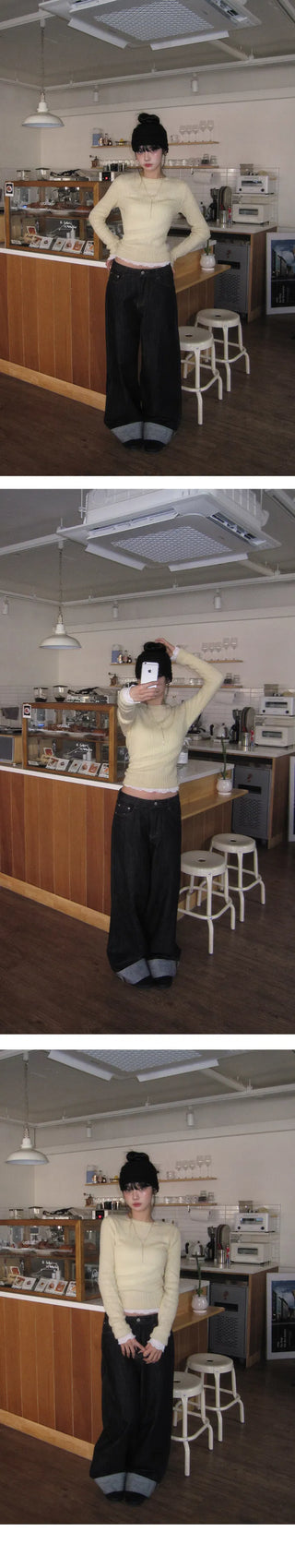 Paul You Raw Wide Roll-up Pants - 2 colors