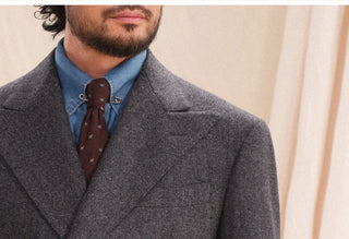 [CULTUM] Herringbone Double Breasted Peak Lapel Suit