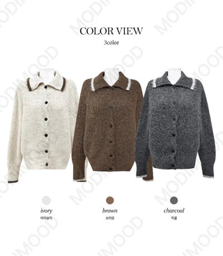 Corak High Neck Wool Knitwear Cardigan - 3 Colors