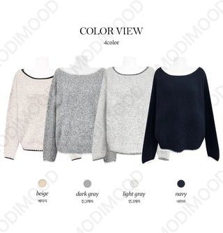 Mile Daily Unbalanced Color Off Knitwear - 4 Colors