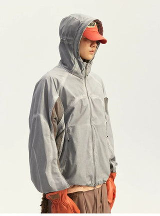 [Monterest] Washed 4-Way Stretch Mesh Hooded Jacket