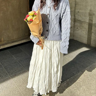 Shirred long skirt