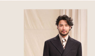 [CULTUM] Herringbone Double Breasted Peak Lapel Suit