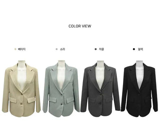 Semi-overfit single blazer jacket jk - 4 colors