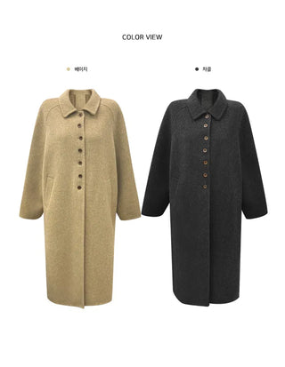 Inquiry rush handmade pintuck 100% wool coat - 2 colors