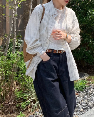 Striped loose-fit shirt