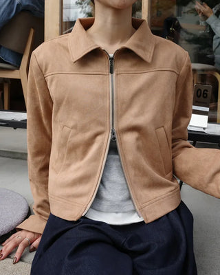 Suede cropped jacket