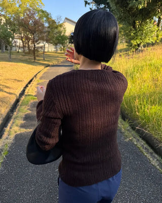 Wool Round Slim Knit