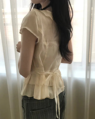 satin ribbon blouse